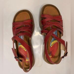 Dansko Red Leather Lolita sandals size 39 new without box